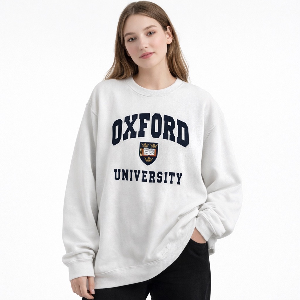 Oxford University Official Merchandise White Crewneck Sweatshirt NWOT - Large